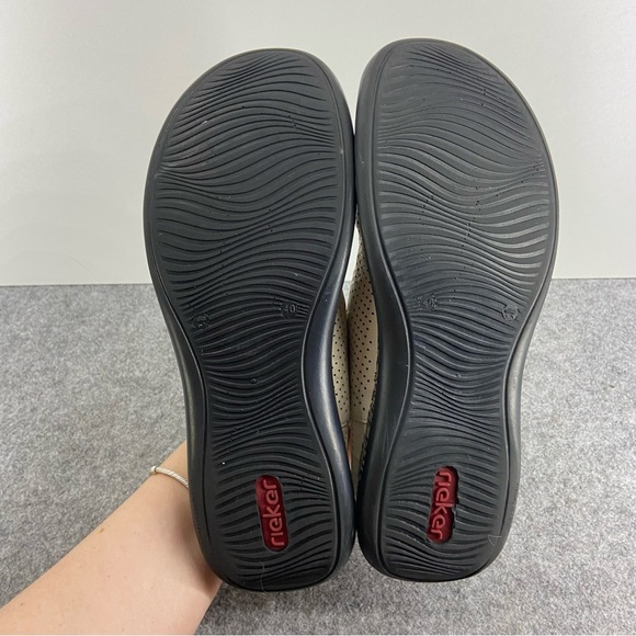 Rieker “Daisy” Cream Leather Slip On Clog Women’s Size 40 or US 8.5-9 - Picture 9 of 10